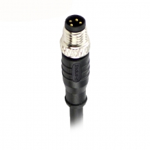 Cable Assembly, A Code - M8 4pins A code male straight molded cable, unshielded, PVC, -10°C~+80°C, 24AWG 0.25mm²